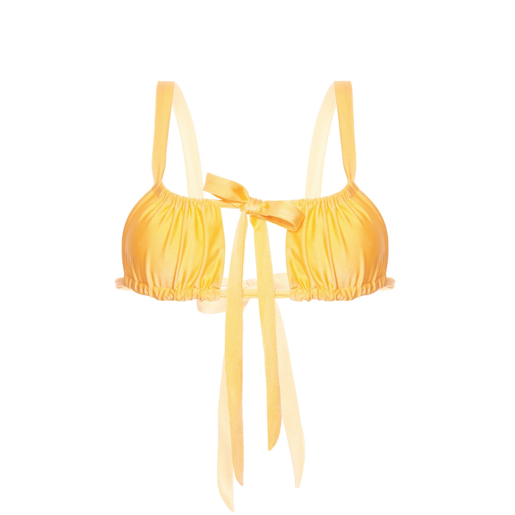 Yellow Double-Tie Bikini Top