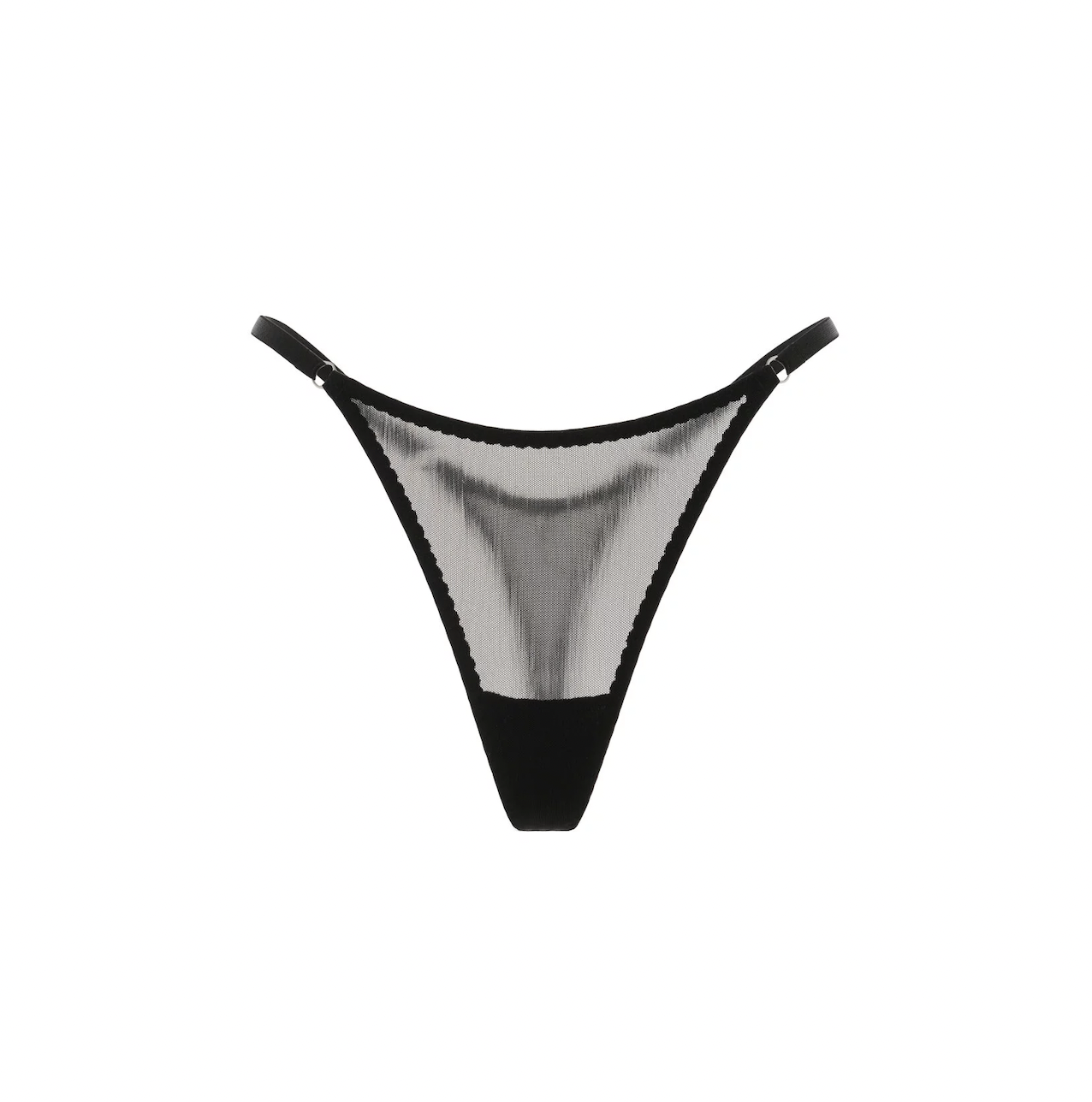 Black Mesh String Thong