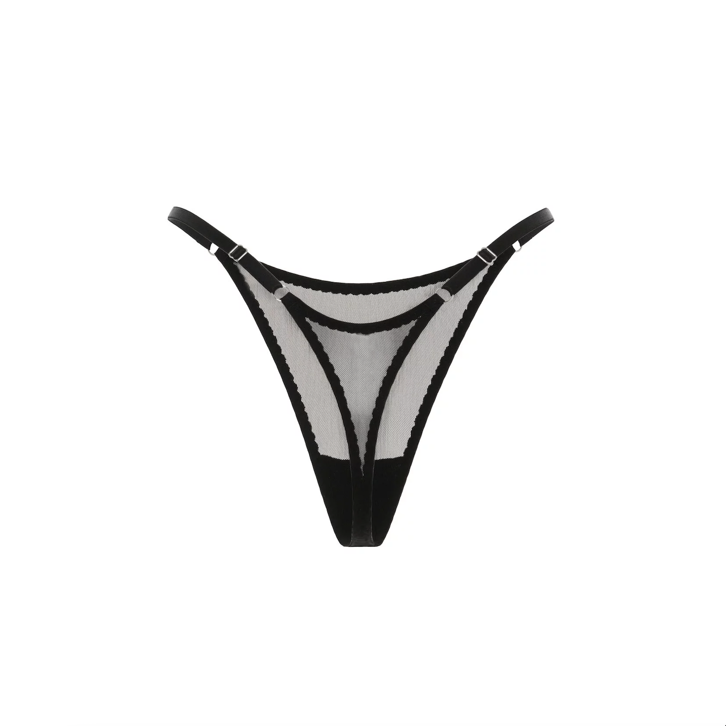 Black Mesh String Thong