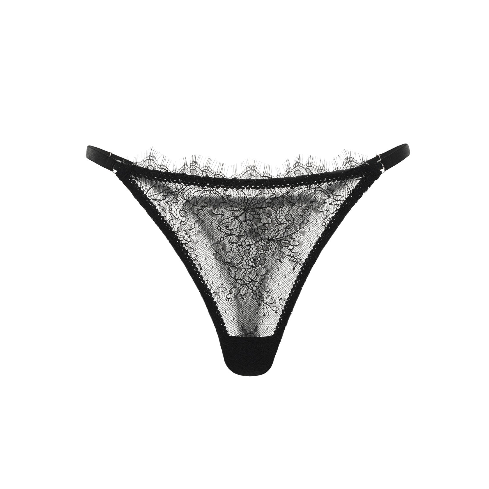 Black Lace String Thong