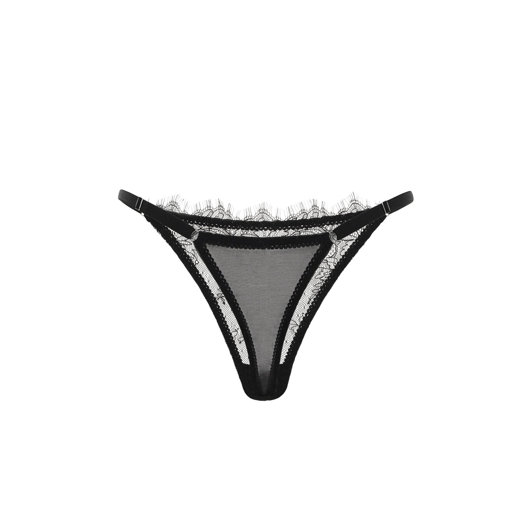 Black Lace String Thong