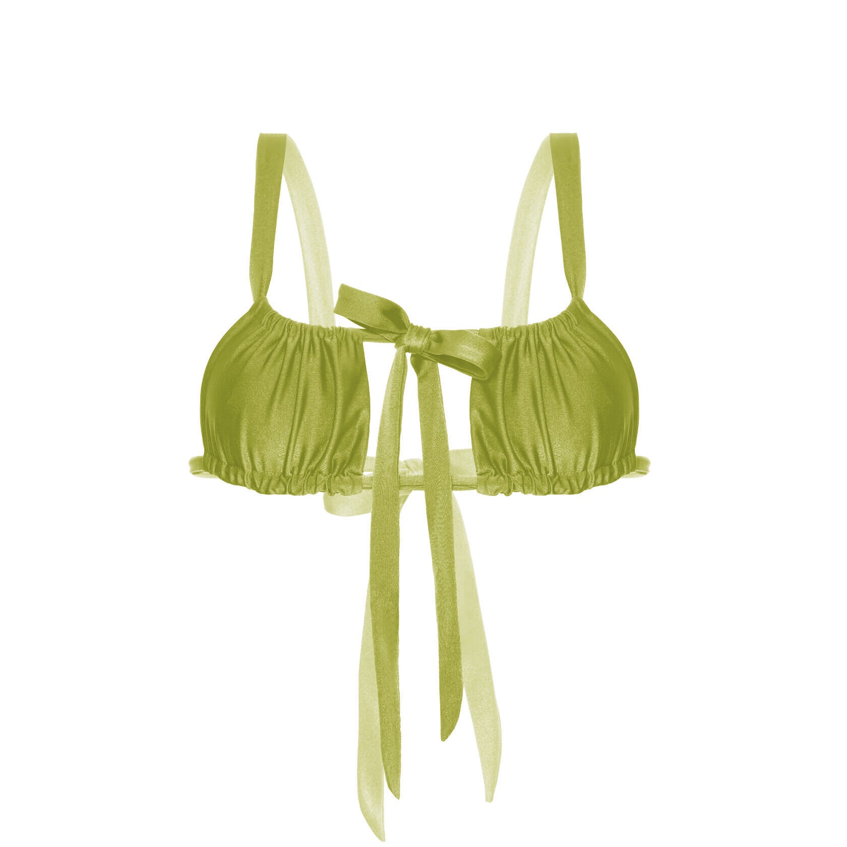 Green Double-Tie Bikini Top