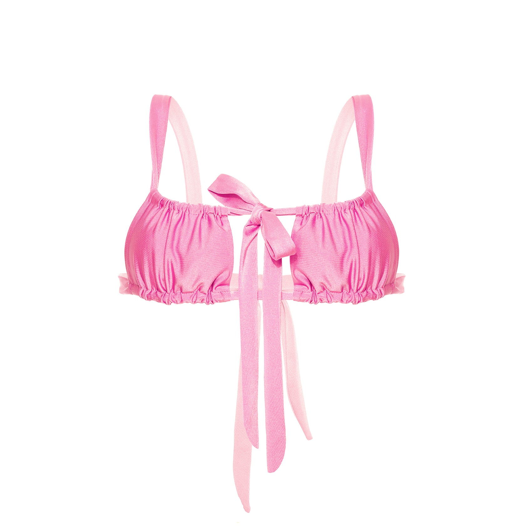 Pink Double-Tie Bikini Top