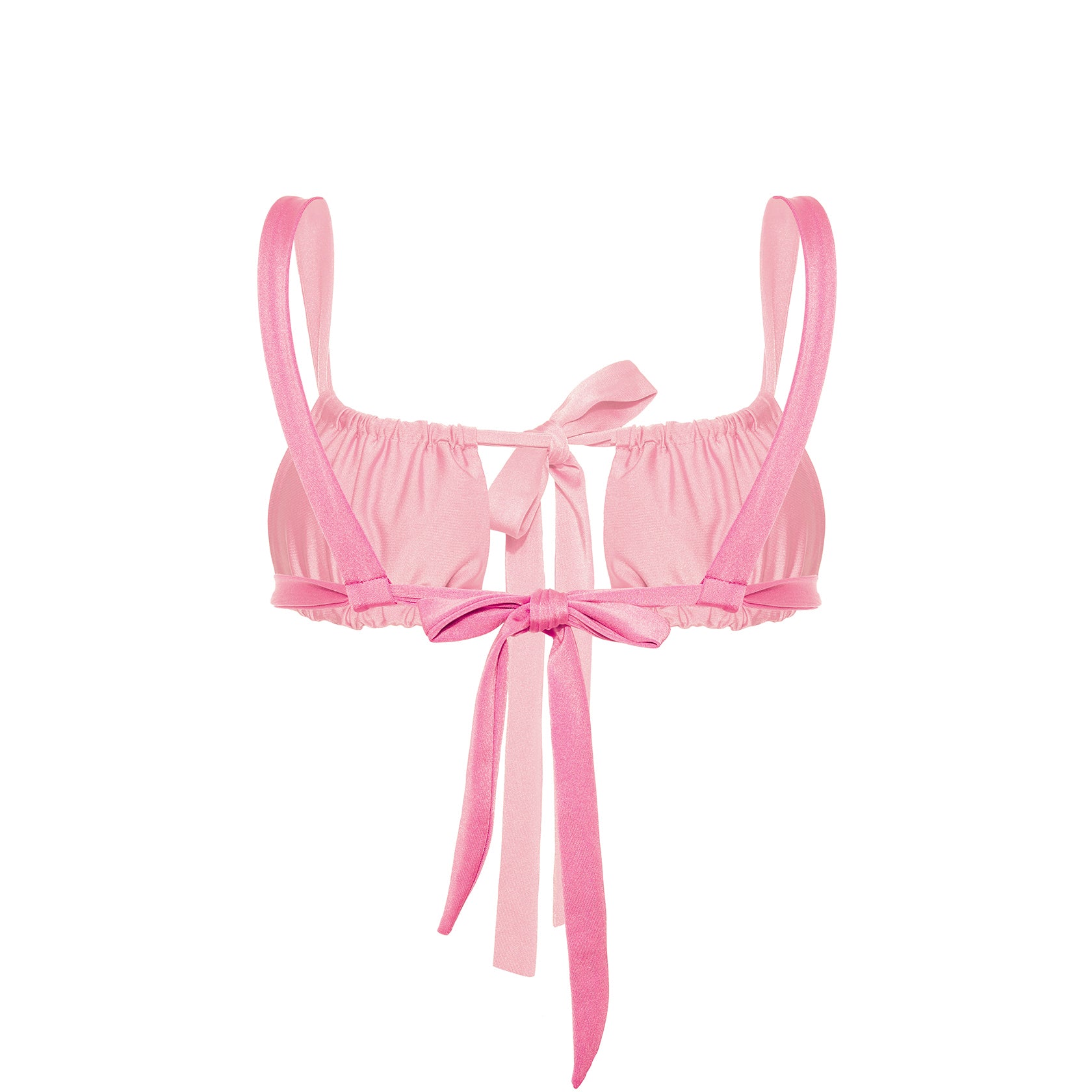 Pink Double-Tie Bikini Top