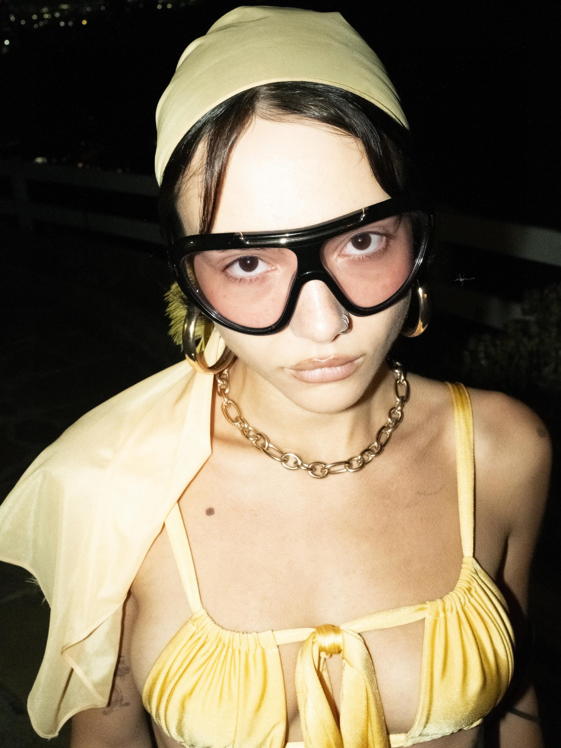 Yellow Double-Tie Bikini Top