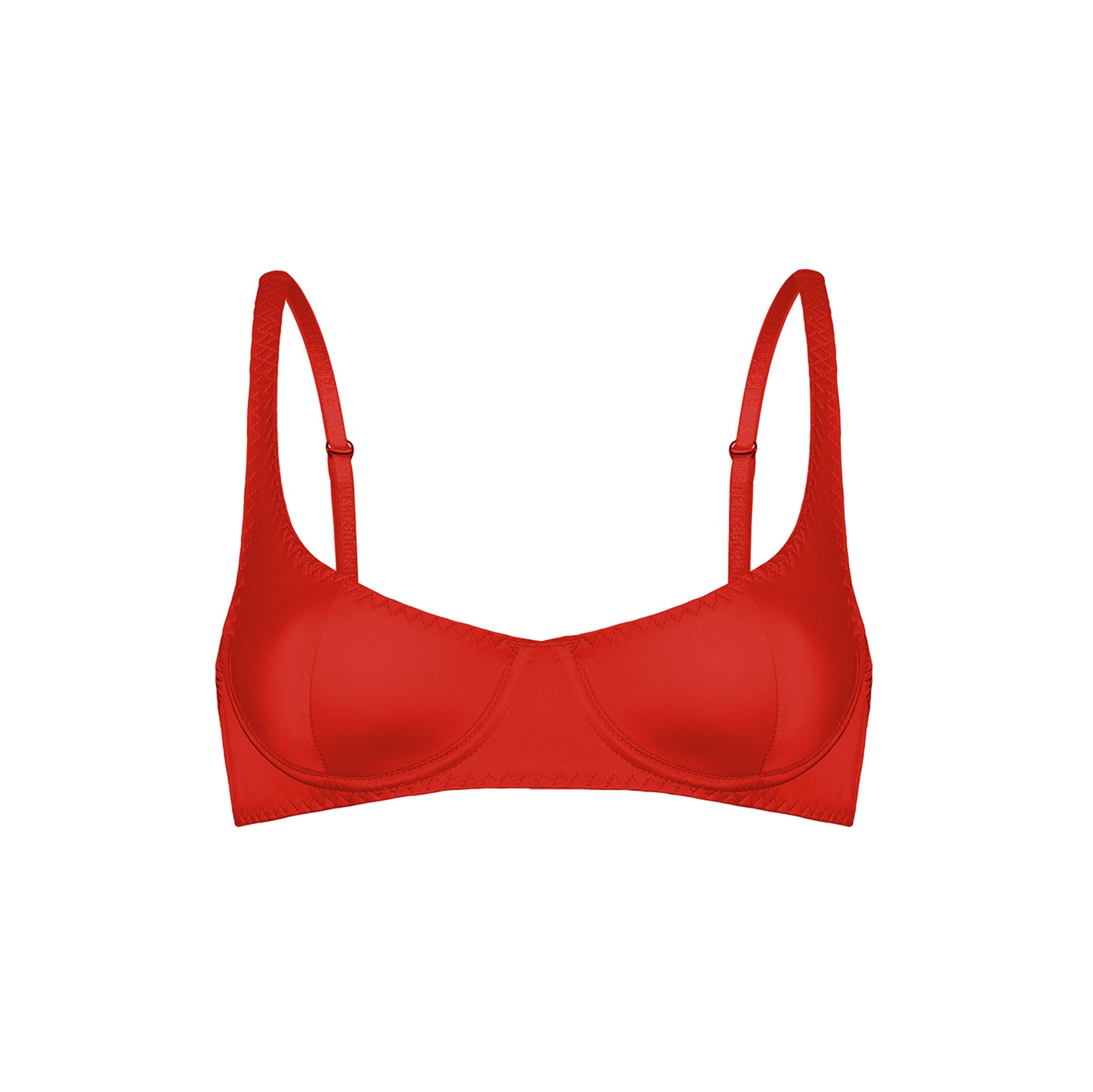 Red Satin Bra
