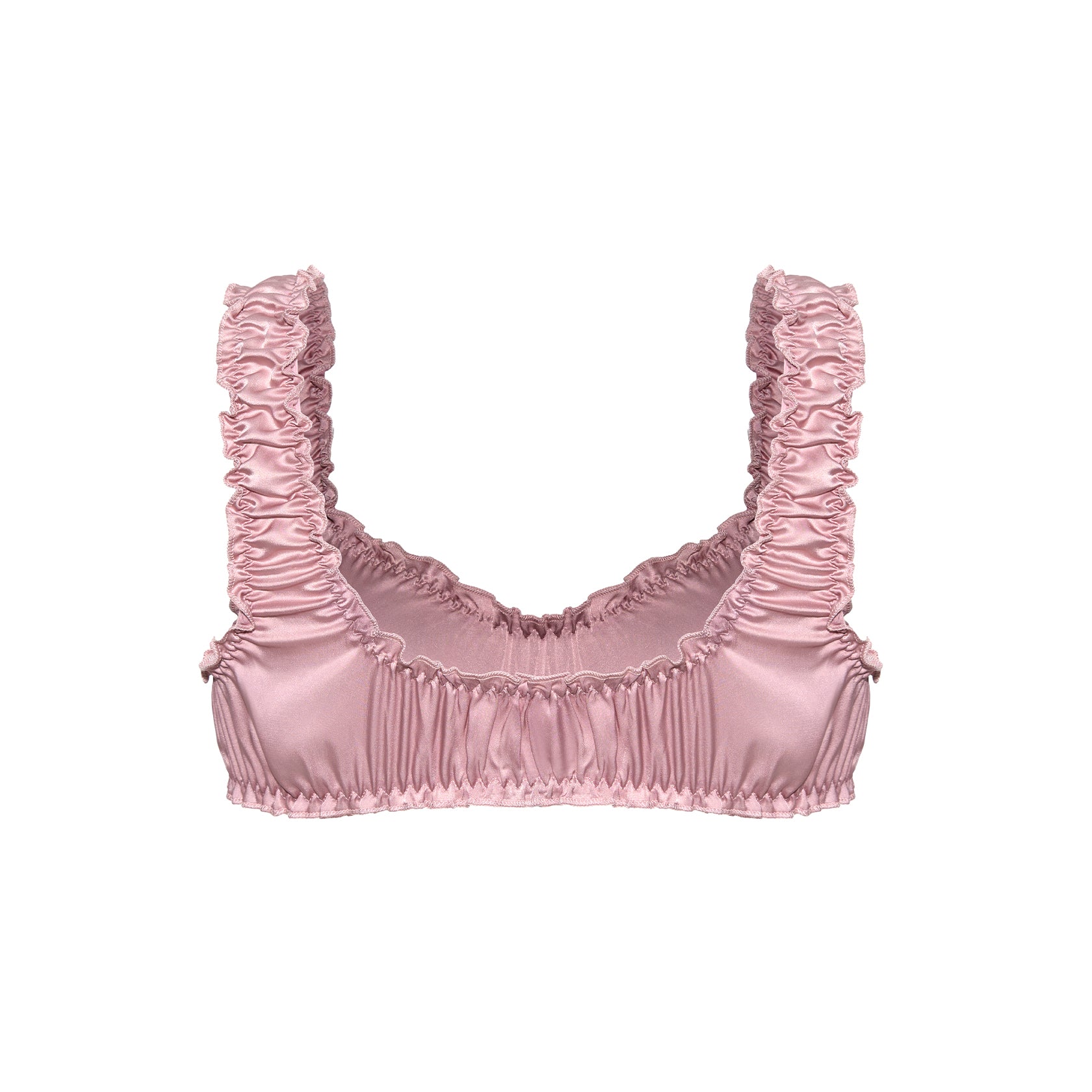Rose Silk Ruffle Bralette