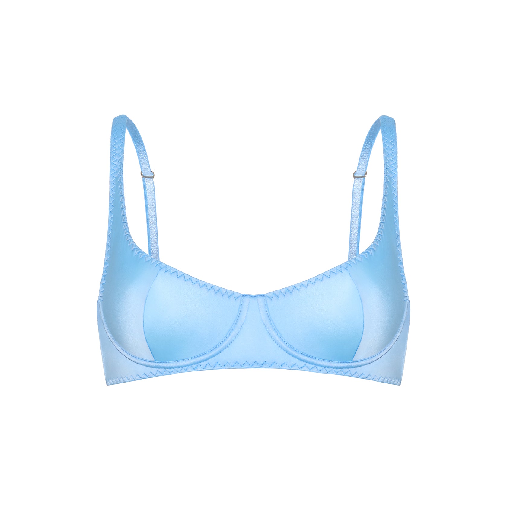 Blue Satin Bra